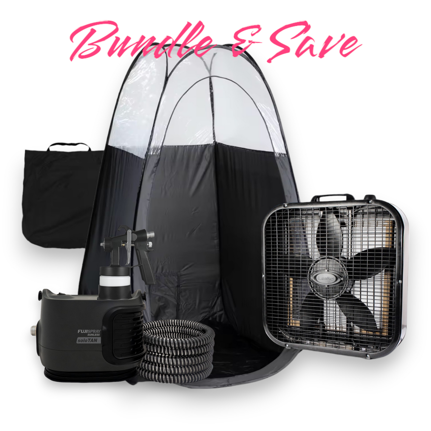 Fuji Spray Sunless 1175 soloTAN™ System Starter Kit Bundle with Spray Tan Pop-Up Tent & Extraction Floor Fan