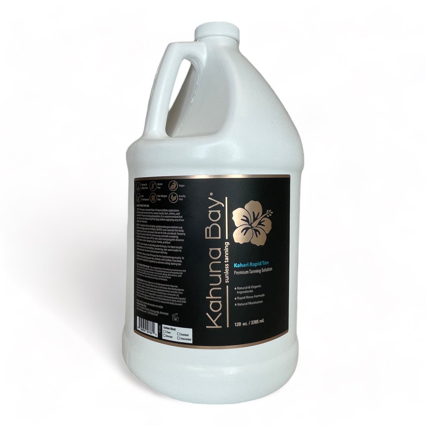 Kahuna Bay Tan Kahari Rapid Spray Tan Solution - Fast Developing, 128oz Gallon, Silky Smooth Skin