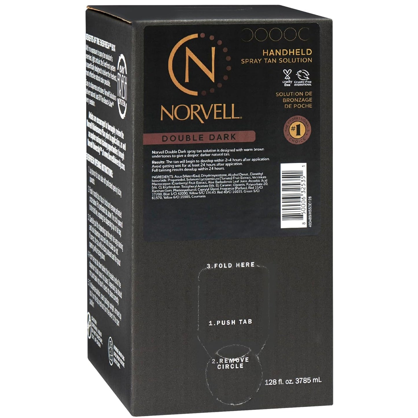 Norvell Double Dark Premium Airbrush Spray Tan Solution, 128 oz Gallon