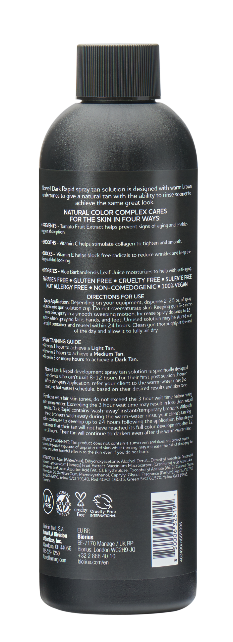 Norvell Dark Rapid One Hour Sunless Tanning Solution, 8 oz