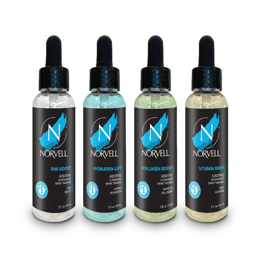 Norvell Pro Lab Kit - Professional Spray Tan Additives Kit, DHA Boost 2 oz., Hydration Lift 2 oz., Collagen Boost 2 oz., & Vitamin Bath 2 oz.