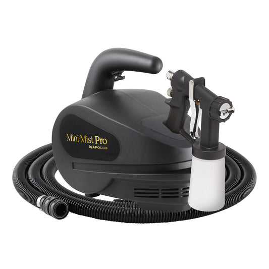 Apollo Sprayers Mini-Mist® PRO Spray Tan System's black spray gun with hose and attachment