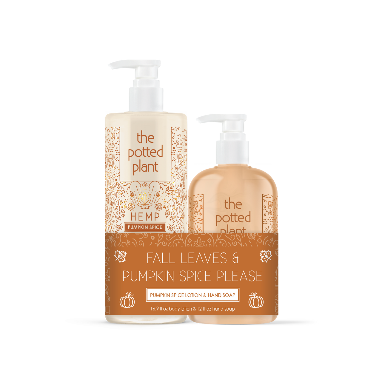 The Potted Plant Pumpkin Spice Lotion and Hand Soap Duo Bundle 16.9 fl oz Lotion & 12 fl oz Hand Soap