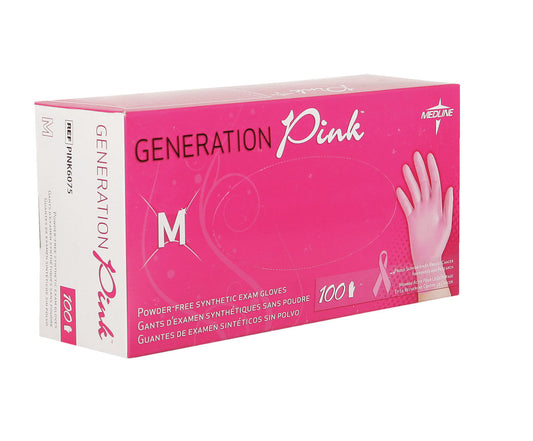 Generation Pink Latex Free Synthetic Exam Gloves, 100 count