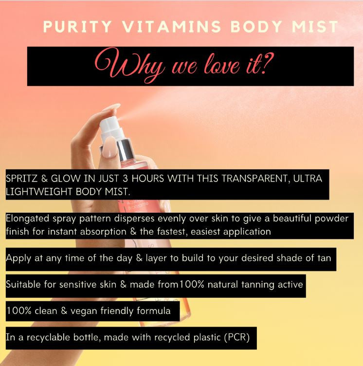 St. Tropez Self Tan Purity Vitamins Bronzing Water Body Mist, 6.7 oz